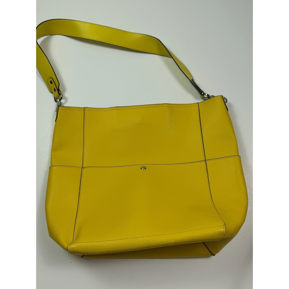 Bostanten Yellow Saffiano Vegan Leather Hobo Shoulder Bag Tote Handbag
